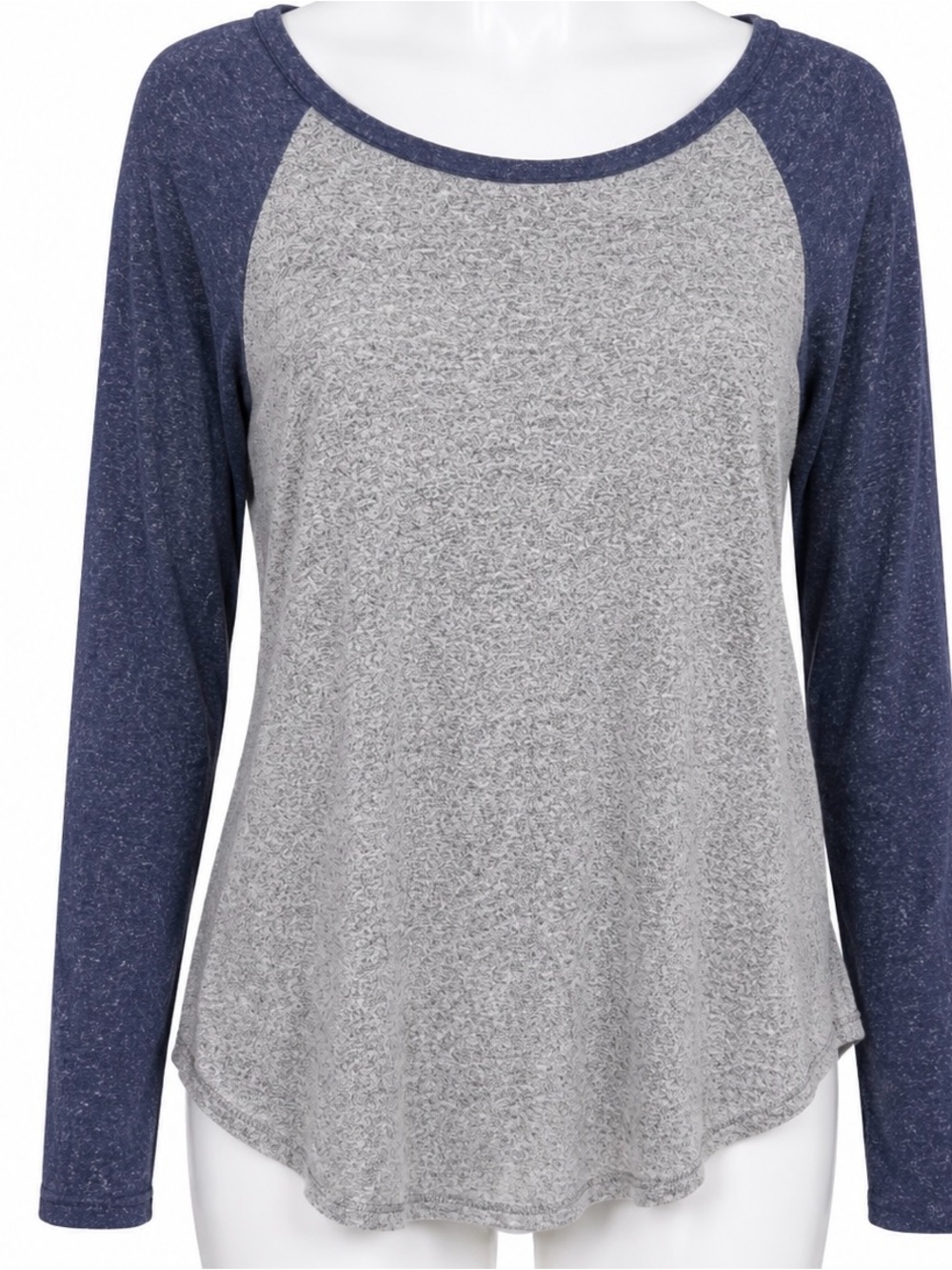 Old Navy Gray Body with Blue Trim Raglan Tee